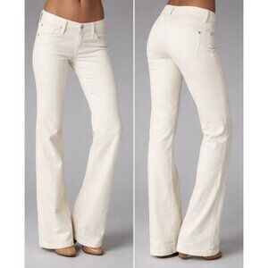 James Jeans Reboot Dry Aged Flare Denim Mid Rise Feather White Size 26 NEW
